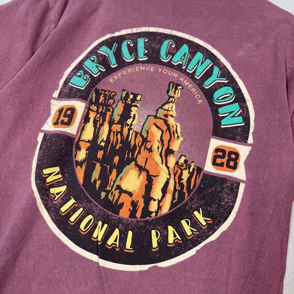 Bryce Canyon National Park Graphic Tee Plum Purple Large Retro Wash Streetwear